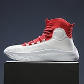 Χαμηλού Κόστους Ανδρικά Sneakers-ανδρικά κόκκινα και λευκά ψηλά αθλητικά παπούτσια μπάσκετ με απορρόφηση κραδασμών – κορυφαία άνεση και ανθεκτικότητα για αθλητικές επιδόσεις