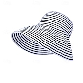 billige Hatter-solhatt for kvinner bred brem sommer upf50 uv-beskyttelsesstripe lett fottur utendørs caps