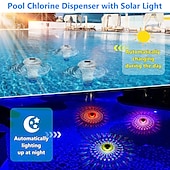 baratos Luzes Subaquáticas-1 peça flutuante solar rgb à prova d&#039;água para piscina, controle remoto para fonte de luz flutuante colorida e variável, luz flutuante para piscina
