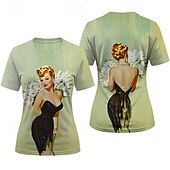 levne Topy-Trička Retro plakát Retro dívka Grafika Pro Dámské Dospělé Plesová maškaráda 3D tisk Dovolená Párty