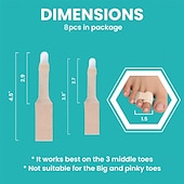 cheap Bunion Corrector-8 Pack Hammer Toe Corrector Toe Splint For Broken Toes Brace Orthopedic Separator Cushioned Bandages Heal Wrap Toe Straighteners for Crooked Toes