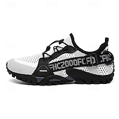 voordelige Casual Sneakers-Voor heren Sneakers Rivierschoenen Canyoning PU Leder Netstof Ademend Comfortabel Anti-slip Veters Zwart Donker paars Blauw Zomer Lente