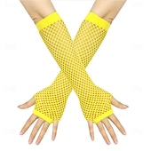 preiswerte Ärmel &amp; Schal-Dickes Netz Fischernetz elastische Handschuhe sexy lange Handschuhe Punk Halbfinger Nachtclub Party Etikette Handschuhe