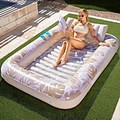 cheap Pools, Hot Tubs &amp; Supplies-Air drying sun pool lounge chair float 85 x 57 oversized pool float for adults with pillows 4-in-1 sun drying bathtub float water blowing balloon pool suitable for summer water party games