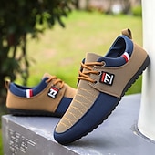 abordables Chaussures Décontractées à Lacets-Baskets décontractées bicolores en tricot pour hommes – Chaussures de sport à lacets en nylon respirant pour un usage quotidien