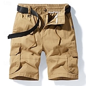 economico Classico-Per uomo Pantaloncini cargo Shorts Pantaloncini Estivi Multi-tasche Tasca con Patta Semplice Comodità Indossabile Lunghezza al ginocchio All&#039;aperto Sport Quotidiano Moda Casual Nero Giallo
