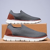 abordables Chaussures sans lacets &amp; mocassins-Baskets en tricot à enfiler pour homme – Chaussures de marche décontractées, légères et respirantes, idéales pour les voyages d&#039;été et le quotidien