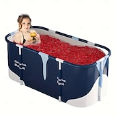 cheap Pools, Hot Tubs &amp; Supplies-1pc Portable Folding Contemporary Soaking Bath Tub Rectangle Shape, Efficient Temperature Retention for Hot and Cold Spa, Sauna, and Ice Baths - Ideal for Home SPA and Adult Shower Use, Therapeutic Soaking Unique Bathtub