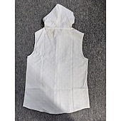 baratos Tops de ginásio-Homens Malha Íntima Moletom com zíper camisa sem manga Sem Manga Com Capuz Verão Listrado Pit Strip Moda Designer Esportivo Zip Completo Ao ar livre Casual Para Noite Rosa Claro Preto Branco Top Tee