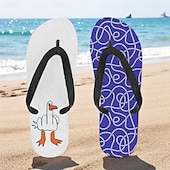 お買い得  グラフィックプリントシューズ-グースデザインとロープ柄のメンズビーチサンダル - ビーチや夏のアクティビティにリラックスしたビーチスタイルを演出します。