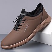 baratos Casual-tênis casual bege com cadarço para homens - calçados confortáveis para o dia a dia para passeios casuais