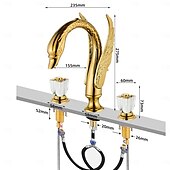 cheap Bathroom Sink Faucets-Bathroom Sink Faucet - Widespread Electroplated Widespread Two Handles Three HolesBath Taps