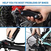 お買い得  手工具-16 in 1 ポータブル自転車修理ツールキット 六角レンチ ナット タイヤ ドライバー オートバイ 自転車修理ツール