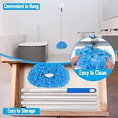 cheap Bathroom Gadgets-Ceiling Fan Cleaner Duster Reusable Microfiber Ceiling Fan Blade Cleaner Removable Duster with Extension Pole,Adjusts 21 to 56Inch