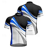 economico Maglie da uomo-Per uomo Maglia da Ciclismo Geometrico Manica Corta Bicicletta Maglietta Maglia con 3 tasche posteriori Mountain Bike MTB Asciugatura Rapida Design Anatomico Assorbente Traspirante Gli sport Giallo