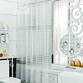 cheap Shower Curtains-Peva Waterproof Mould Proof Thickened Shower Curtain 180cm*180cm(70&quot;*70&quot;) Toilet Bathroom Stripe Printing