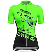 tanie Damskie koszulki-Damskie Koszulka rowerowa Graficzny Litery i cyfry Krótki rękaw Rower Tee Tshirt Dżersej z 3 tylnymi kieszeniami Kolarstwo górskie Szybkie wysychanie Anatomiczny kształt Odprowadzające wilgo