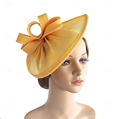 economico Fascinatori-Copricapo fedora di lino matrimonio festa serale tea party corsa dei cavalli cocktail vintage carino con copricapo floreale