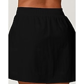 cheap Women's Skirts &amp; Skorts-Women's Solid Colored Casual Skirt Tennis Skirts Tennis Skirts with Shorts Pleated UPF50+ Quick Dry Tennis Golf Pickleball Bottoms Black Ivory Light Green Tennis Clothing