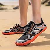 abordables Zapatillas Informales-Hombre Zapatillas de deporte zapatos descalzos Antideslizantes Barranquismo Casual Cuero PU Malla Transpirable Cómodo Antideslizante Cordones Negro / Rojo Negro Azul Real Verano Primavera