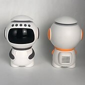 رخيصةأون مكبرات الصوت-ساعة موسيقية رائد فضاء LED ضوء ليلي مكبر صوت بلوتوث مع منبه فتحة بطاقة TF لعبة زينة لغرفة الأطفال