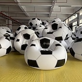 abordables Activité de Plein Air-Fauteuil gonflable en forme de ballon de football, style classique, en PVC, polyvalent, pour l&#039;intérieur &amp;utilisation en extérieur, design unique sur le thème du sport pour la maison &amp;décoration de