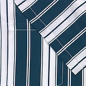 preiswerte Herrenhemd zum Knöpfen-Herren Hemd Sommerhemd Freizeithemd Strandhemd Knopfhemd Blau weiß Kurzarm Streifen Revers Urlaub Hawaiianisch Bekleidung Polyester Mode Lässig Bequem Tasche