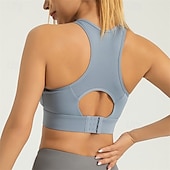 cheap Sports Bras &amp; Vests-Sports Bra Hollow Mesh Back Sports Bra Fitness Yoga Vest Shockproof Yoga Bra Without Steel Ring