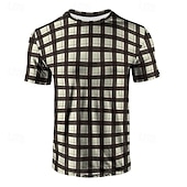 cheap Men&#039;s Casual T-shirts-Men&#039;s T Shirt Henley Shirt Tee Short Sleeve Shirt Short Sleeve Crewneck Summer Plaid / Check Fashion Designer Basic Check Pattern Vacation Street Going out Sky Blue+Silver Yellow Red Top Tee for Men