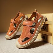levne venkovní sandály-pánské sandály - umělá kůže - síťovina, trendy a pohodlné pro každodenní nošení a letní procházky