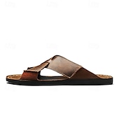 preiswerte Urlaubsandalen-Braune Herren-Sandalen mit Kreuzriemen aus Kunstleder – bequeme Schlupfsandalen mit hochwertiger Lederkonstruktion und verstellbarer Passform, ideal für entspannten Sommerlook und Outdoor-Abenteuer