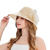 tanie czapki imprezowe-kapelusze derby dla kobiet 2025 kapelusz z organzy na przyjęcie herbaciane damskie eleganckie stroje na niedzielne popołudnie wielkanocne