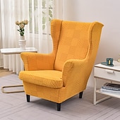 economico Rivestimento sedia wingback-Copertura per poltrona a orecchioni Geometrico Stampato e jacquard Poliestere Copriletto