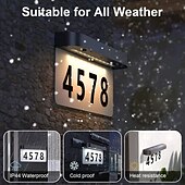 cheap Outdoor Wall Lights-1 Pc Outdoor Solar Door Adress Lights IP44 Waterproof Warm Light White Light Street Sign Lamp Courtyard Street Corridor Lighting Wall Lights House Number Lights