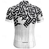 abordables Maillots pour hommes-Men's Cycling Jersey Geometric Short Sleeve Bike Tee Tshirt Jersey with 3 Rear Pockets Mountain Bike MTB Quick Dry Anatomic Design Wicking Breathable Sports Wine Red Black Blue Clothing Apparel