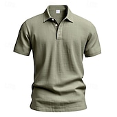 halpa Miesten Klassinen Polo-Miesten Polo Golfpaita liiketoiminta Kausaliteetti Classic Lyhythihainen Muoti Yhtenäinen väri Napit Tasku Kesä Kevät Normaali Musta Valkoinen Laivaston sininen Apila Khaki Vaalean sininen Polo