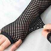 preiswerte Ärmel &amp; Schal-Dickes Netz Fischernetz elastische Handschuhe sexy lange Handschuhe Punk Halbfinger Nachtclub Party Etikette Handschuhe