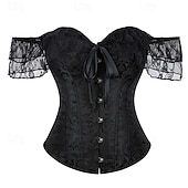 cheap Corset-Rococo Overbust Corset Masquerade Overbust Corset Cosplay Tummy Control Push Up Jacquard Jacquard Women&#039;s Royal Masquerade Party Carnival of Venice Adults&#039; Corset