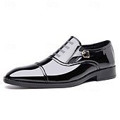 preiswerte Formell-Herrenschuhe - schwarz-weiße Lackschuhe mit Schnalle für Hochzeiten, Galas und Tanzpartys