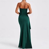 levne Plesové šaty-Marlene  trubkové párty šaty elegantní šaty svatební svatební hosté podlahová délka bez rukávů bez ramínek polyester bez zad s rozparkem