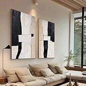 お買い得  抽象画-油絵 手作り油絵 侘び寂び ウォールアート 2枚セット キャンバスに描かれたベージュの抽象画 ペア ベージュのテクスチャ ウォールアート ニュートラル 抽象画 ウォールアート ボヘミアン ウォールデコレーション
