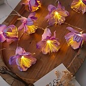 economico Strisce LED-Luci a LED a forma di fiore, stringa di luci fatate a LED da 2 m, 10 LED alimentati a batteria per Natale, Ringraziamento, San Valentino, giardino estivo, balcone, decorazione per feste