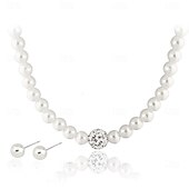 levne Sady šperků-Svatební šperky Soupravy 1 Napodobenina perel 1 x náramek Náušnice Náhrdelníky Dámské Elegantní stylové Luxus Roztomilý Geometrické Radost Geometrický Sada šperků Pro Párty večerní šaty