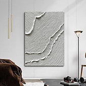 お買い得  抽象画-手作りの油絵キャンバス壁アート装飾シンプルな抽象的なテクスチャ海の波ホームデコレーション用ストレッチフレーム吊り下げ絵画/ロールフレームレス未ストレッチ絵画