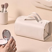 cheap Jewelry &amp; Cosmetic Storage-Leather Travel Cosmetic Bag Large Capacity Portable Women Makeup Case Waterproof Toiletry Makeup Organizer Storage Bag Foldable 4 In 1 Travel Toiletry Bag Cosmetics Storage Bag