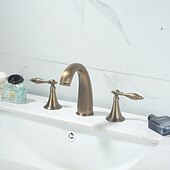economico Rubinetti per lavandino bagno-Rubinetto per lavabo - Ampia diffusione Ottone Antico / Nichel spazzolato / Galvanizzato Rubinetto a tre fori Due maniglie tre foriBath Taps