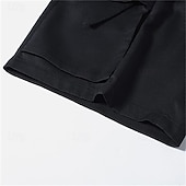 preiswerte Klassiker-Herren Cargo-Shorts Shorts Sommershorts Kordelzug Elastischer Bund Reißverschlusstasche Einfach Komfort tragbar Knielang Outdoor Sport Täglich Mode Lässig Schwarz Armeegrün