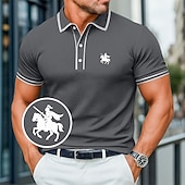 levne Pánské klasické polo-Pánské Bavlněná polokošile Golfové polokošile Práce Obchod Žebrovaný polo límec Klasický Krátký rukáv Základní Moderní Pevná barva Knoflíky Základní Jaro léto Celý rok Běžný Tmavě červená Čern