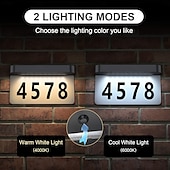 cheap Outdoor Wall Lights-1 Pc Outdoor Solar Door Adress Lights IP44 Waterproof Warm Light White Light Street Sign Lamp Courtyard Street Corridor Lighting Wall Lights House Number Lights