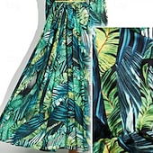 economico Abiti eleganti floreali-Per donna Abito Lungo Maxi Abito Abito Floreale Moda All&#039;aperto Data Uscire Vestibilità regolare Fiore Senza Maniche Scollo a V Giallo Blu marino Blu Fucsia Estate